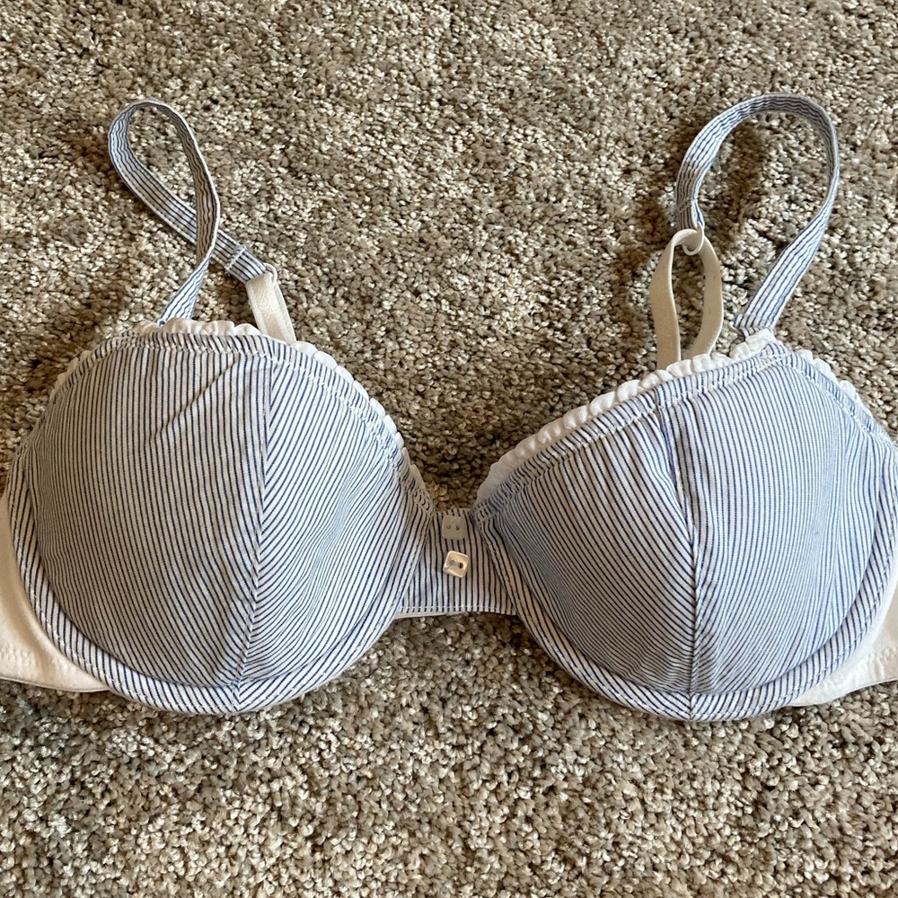 Aerie Blue & White Striped Bra